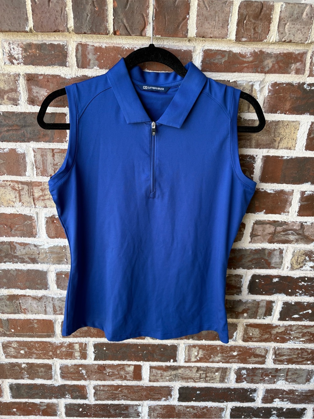 Cutter & Buck Tour Blue Half Zip DryTec Sleeveless Top  UPF 50+ Size Small